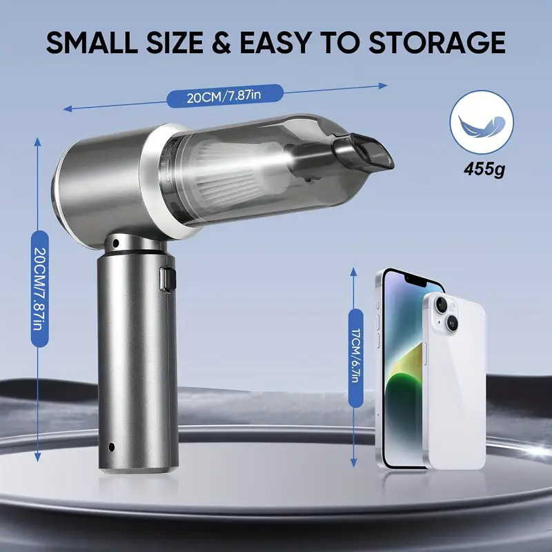 Leistungsstarker Auto-Staubsauger, Hochleistung-Handstaubsauger mit Fugenwerkzeug Schlauch, Leichtgewichtiger Staubsauger, Für Außenbereiche Büro - Image 3