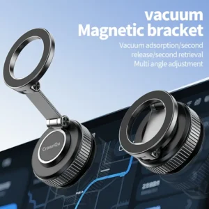4-teiliges Magnetisches Handyhalter-Set, Drehbarer Auto-Vakuum-Saugnapf-Handyhalter, Ausziehbar, Faltbar 360° Drehbarer Magnetischer Handyhalter, Zinklegierung Material, Superstarker Saugnapf-Magnetischer Auto-Handyhalter