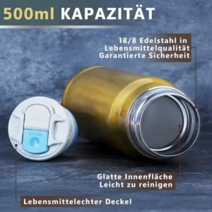 17oz/500ml 18/8 Edelstahl Jagd-Tarnbecher | Doppelwandige Flasche | 12H Kalt & 6H Heiß | Ideales Geschenk für Männer, Jäger Väter