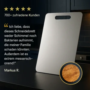 Edelstahl verdicktes Schneidebrett antibakteriell schimmelresistent Kneten Teigbrett Küche Obst Gemüse