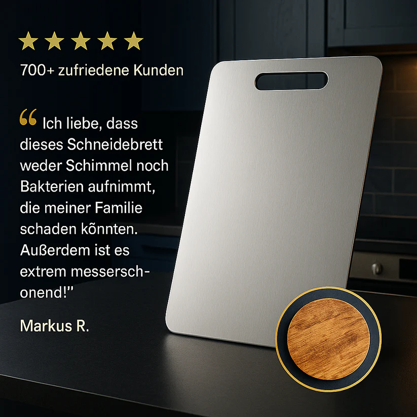 Edelstahl verdicktes Schneidebrett antibakteriell schimmelresistent Kneten Teigbrett Küche Obst Gemüse - Image 3