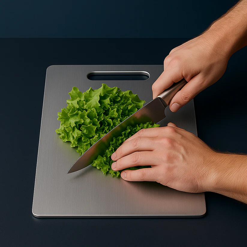 Edelstahl verdicktes Schneidebrett antibakteriell schimmelresistent Kneten Teigbrett Küche Obst Gemüse - Image 6