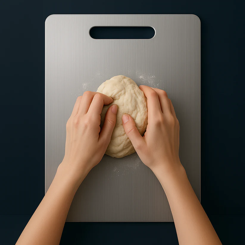 Edelstahl verdicktes Schneidebrett antibakteriell schimmelresistent Kneten Teigbrett Küche Obst Gemüse - Image 7