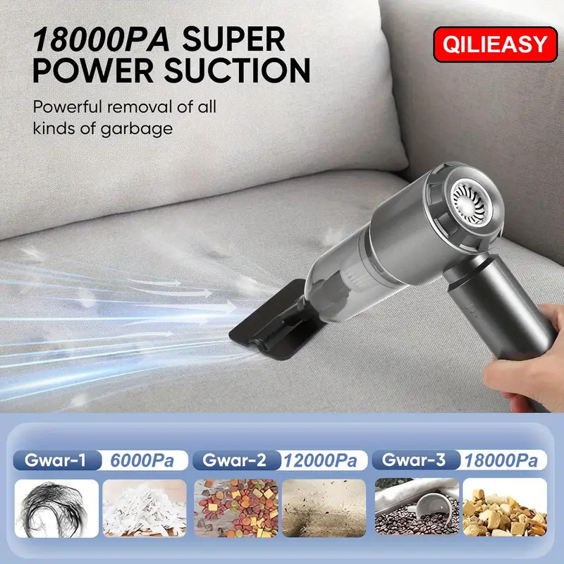 Leistungsstarker Auto-Staubsauger, Hochleistung-Handstaubsauger mit Fugenwerkzeug Schlauch, Leichtgewichtiger Staubsauger, Für Außenbereiche Büro