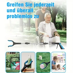 Extra lange 43 Zoll (109,22 Zoll) Grabber-Werkzeug mit magnetischem Spitzen, faltenbarer Reacher-Klaue für Müllabfuhr, leichtes Aluminium-Arm-Verlängerung, Mehrwinkel-Griff, Müllabfuhr für Senioren - Ideal für Schlafzimmer, Toilette, Küche, Terrasse, Bodenreinigung