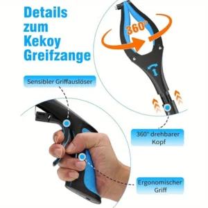 Extra lange 43 Zoll (109,22 Zoll) Grabber-Werkzeug mit magnetischem Spitzen, faltenbarer Reacher-Klaue für Müllabfuhr, leichtes Aluminium-Arm-Verlängerung, Mehrwinkel-Griff, Müllabfuhr für Senioren - Ideal für Schlafzimmer, Toilette, Küche, Terrasse, Bodenreinigung